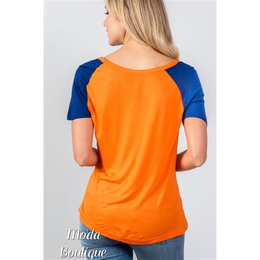 SOLD OUT! Orange & Blue Tee๐๐ - Picture 3 of 7